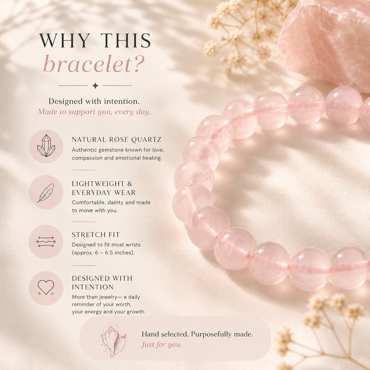 Adored | Rose Quartz Love Activation Bracelet